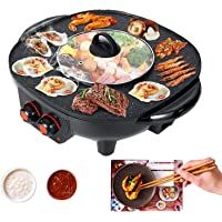 TWSOUL Parrilla eléctrica para Olla Caliente BBQ-Olla Caliente Multifuncional Barbacoa Olla Caliente de Doble propósito…